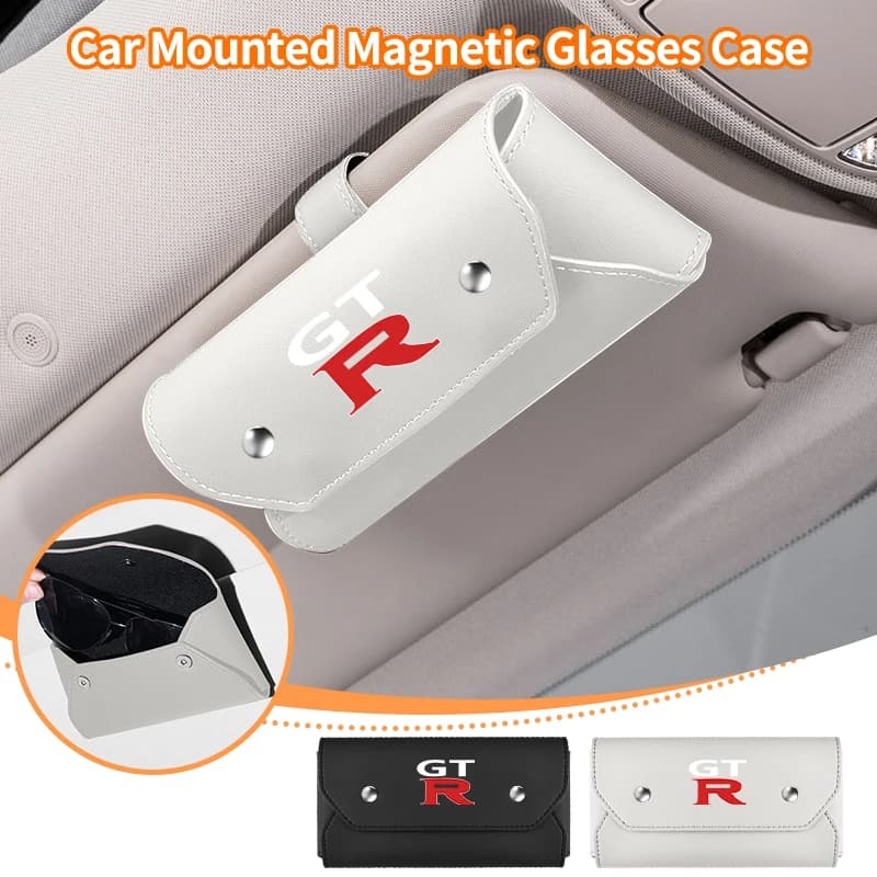 Car Sun Visor Glasses Case Leather Sunglasses Box Eyeglasses Holder For GTR Juke Qashqai Patrol Leaf X-Trail Micra Sentr