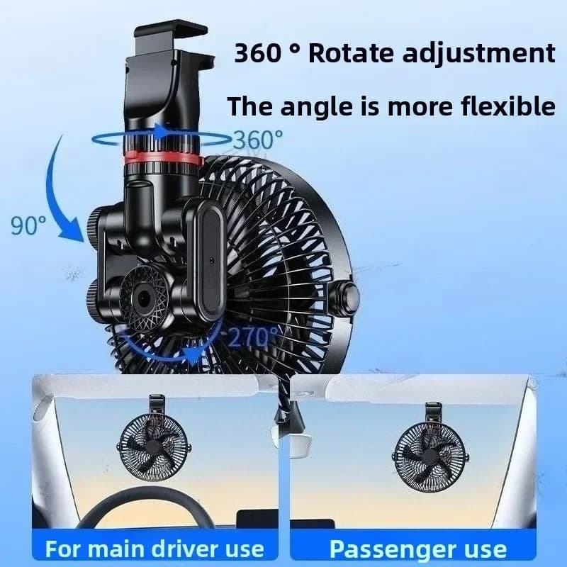 Ventola Elettrica per Auto Durevole 24V, Speciale per Cabina Camion, Raffreddamento Potente e Silenzioso, Dissipazione del Calore Interna per Auto, Universale 12 Volt