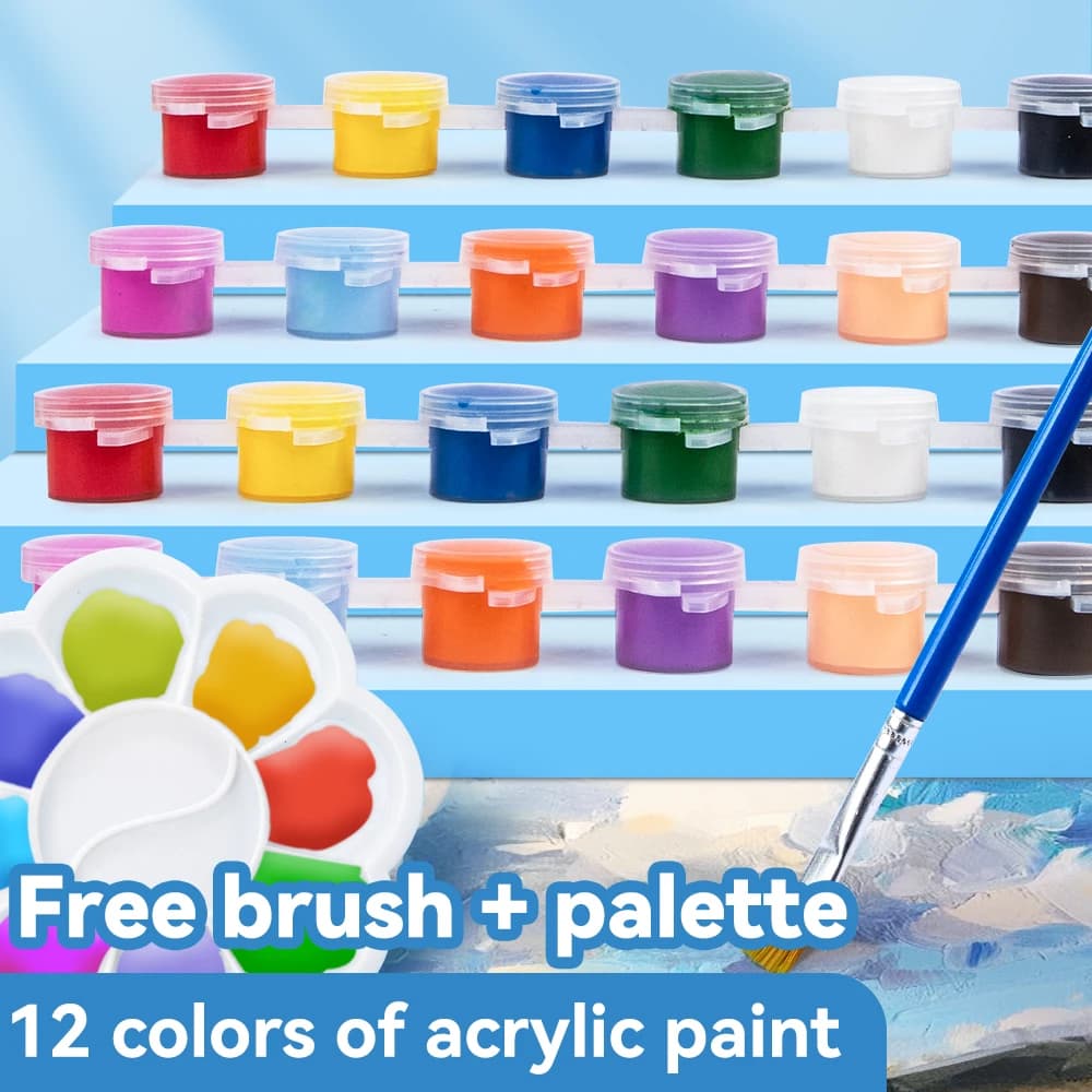Set di pennelli per pittura a pigmenti per pittura acrilica piccola scatola ecologica per scarpe, pietra, vetro, legno, tessuto, strumento di pittura artigianale per bambini