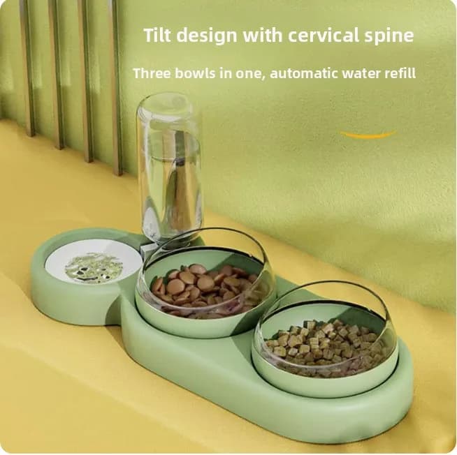 Ciotole doppie per gatti Alimentatore automatico per acqua Supporto rialzato per gatti Fontana per animali domestici Ciotola per dispenser di cibo Prodotti per animali domestici