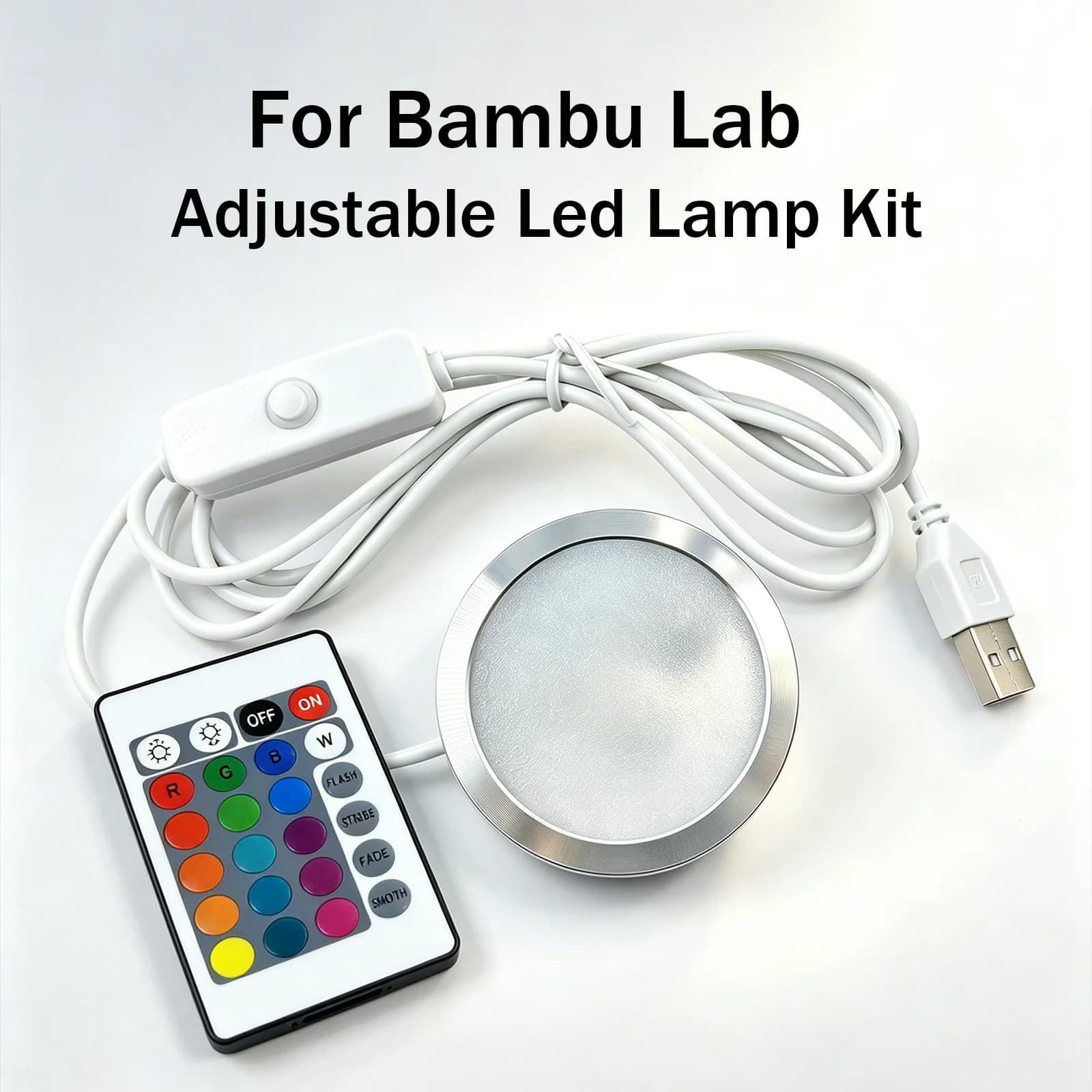 For Bambu Lab LED Lamp Kit 001 RGB Color Changing Lights & 5V USB DIY 3D Printer Accessories for Bambulab A1/P1/X1/H2 Series
