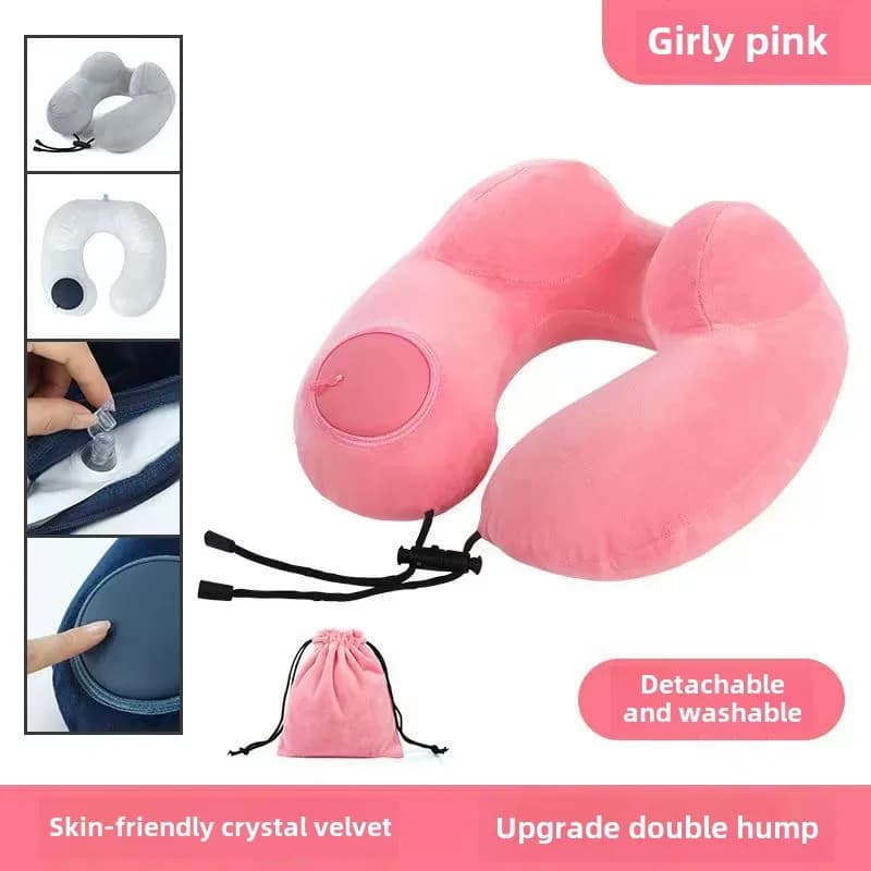 Cuscino gonfiabile per dormire Cuscino d'aria autogonfiabile confortevole a forma di U Supporto per il collo Cuscino gonfiabile per il collo da viaggio in aereo