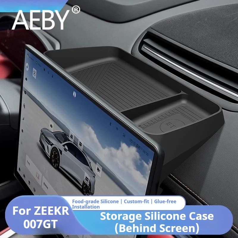 AEBY Per ZEEKR 007GT 2024 2025 Cruscotto Scatola di Immagazzinaggio Dietro Lo Schermo Organizzatore In Silicone Personalizzato Fit Accessori Per Interni Auto