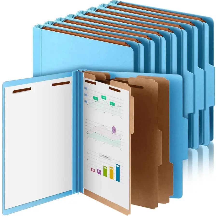 24 Cartelle Classificatrici Formato Letter, Cartelle Espandibili con 3 Divisori e Chiusure, Organizzatore di Documenti in Cartone Rigido per Sc