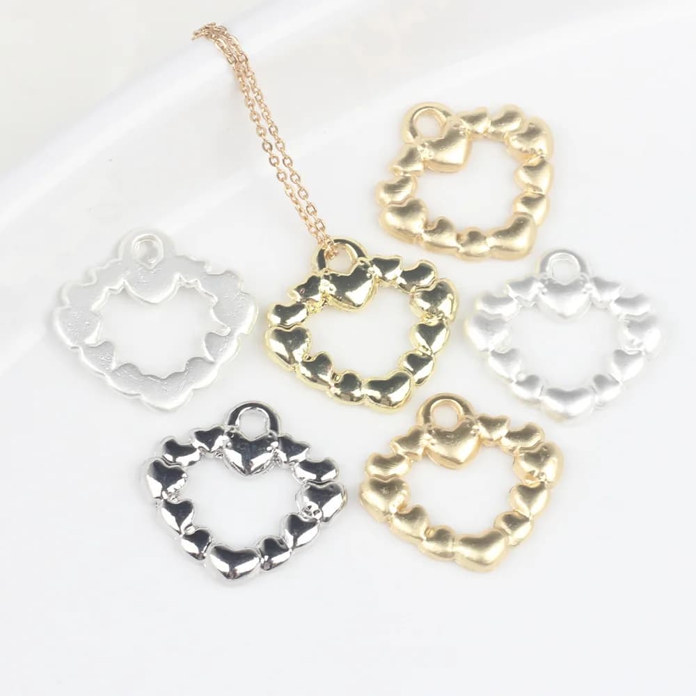 10 pcs/lot 21*20MM In Pendant Heart Zinc Alloy And Pendants for FAI Necklaces From The Bracelets and Jewelry Creation Accessories
