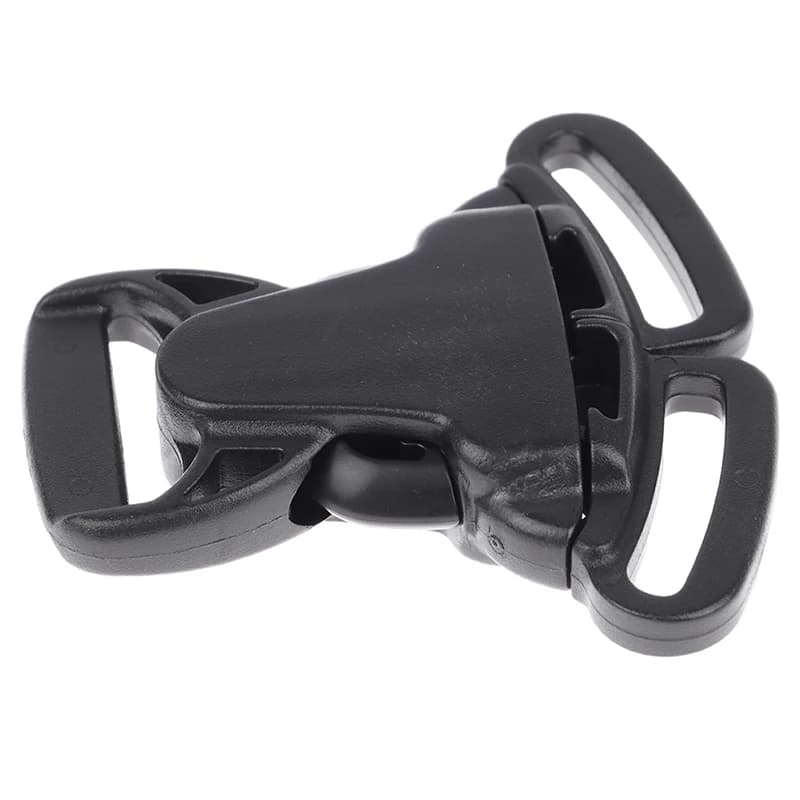 B*2pcs 25mm 3 Way Three Point Side Release Buckle Quick Plastic Black Baby Carrier Accessories Car Seat Bag Webbing Backpack