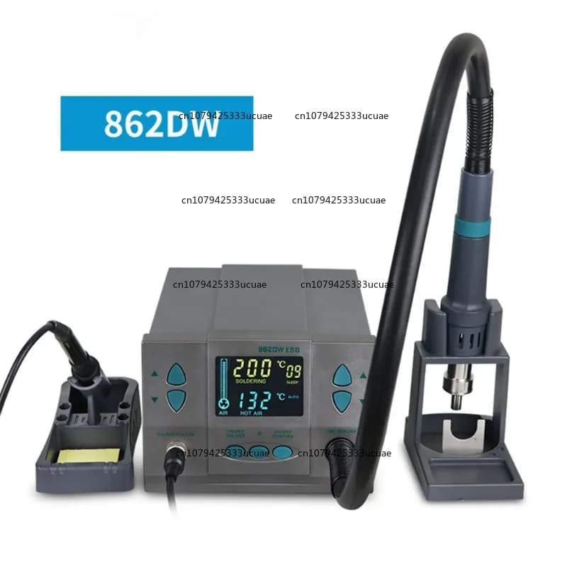 861DW Originale 1000W 220/110V pistola termica stazione di saldatura ad aria calda senza piombo stazione di rilavorazione temperatura microcomputer + 7 ugelli