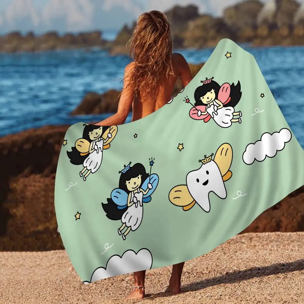 Asciugamani da Spiaggia in Microfibra The Dentist Tooth Big, Asciugamano ad Asciugatura Rapida, Asciugamani da Spiaggia Anti-Sabbia, Asciugamano da Piscina per Viaggi, Nuoto, Yoga