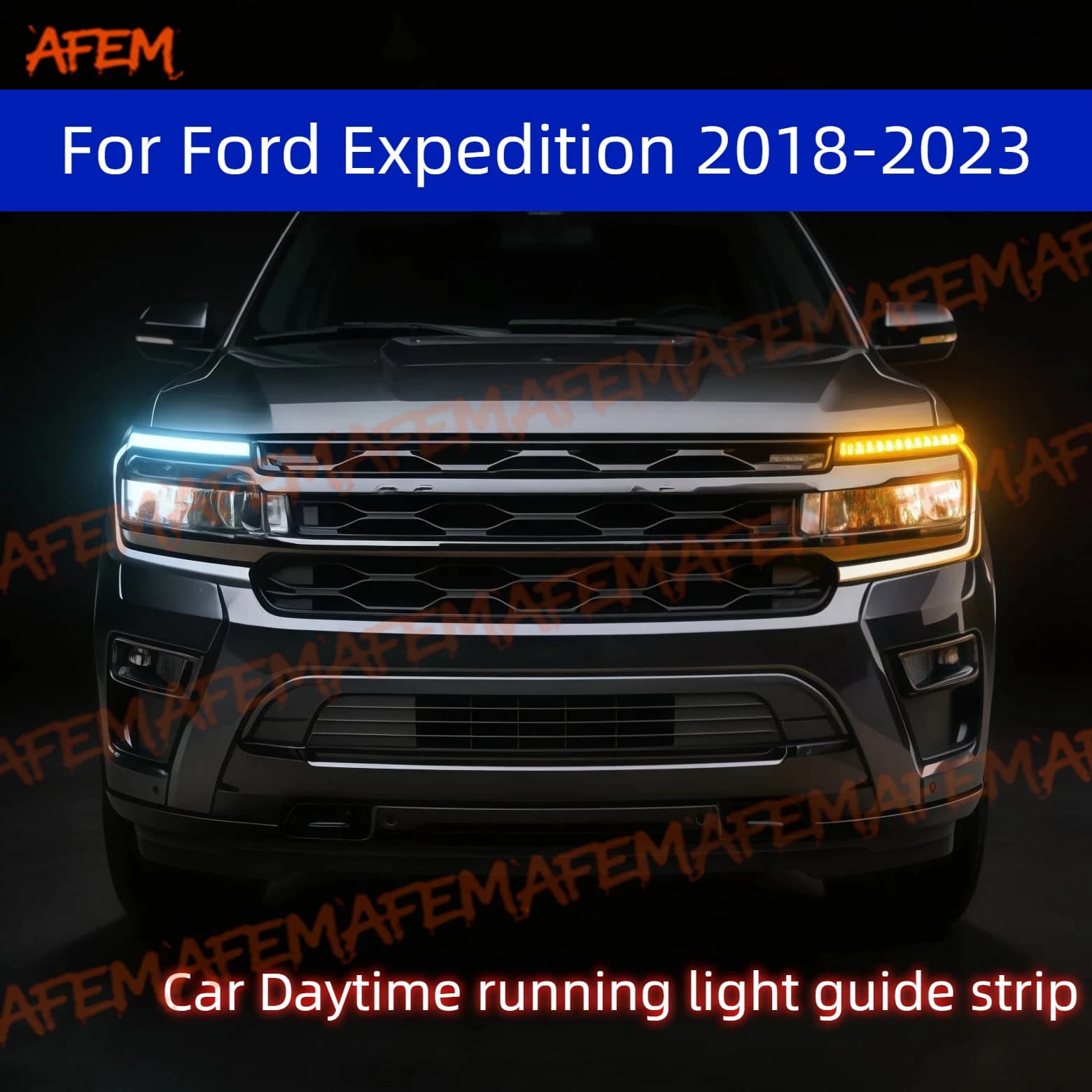 Daytime Running Light Guide Strip For Ford Expedition 18-23 Auto LED DRL Daytime Running light Flexible Decorative Ambient Lamp