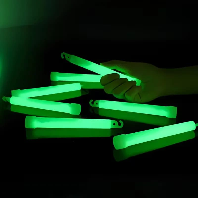 6-Inch Mini Glow Sticks with Hook Fluorescent Light for Outdoor Camping Military Emergency Party Decorations And Concert Props