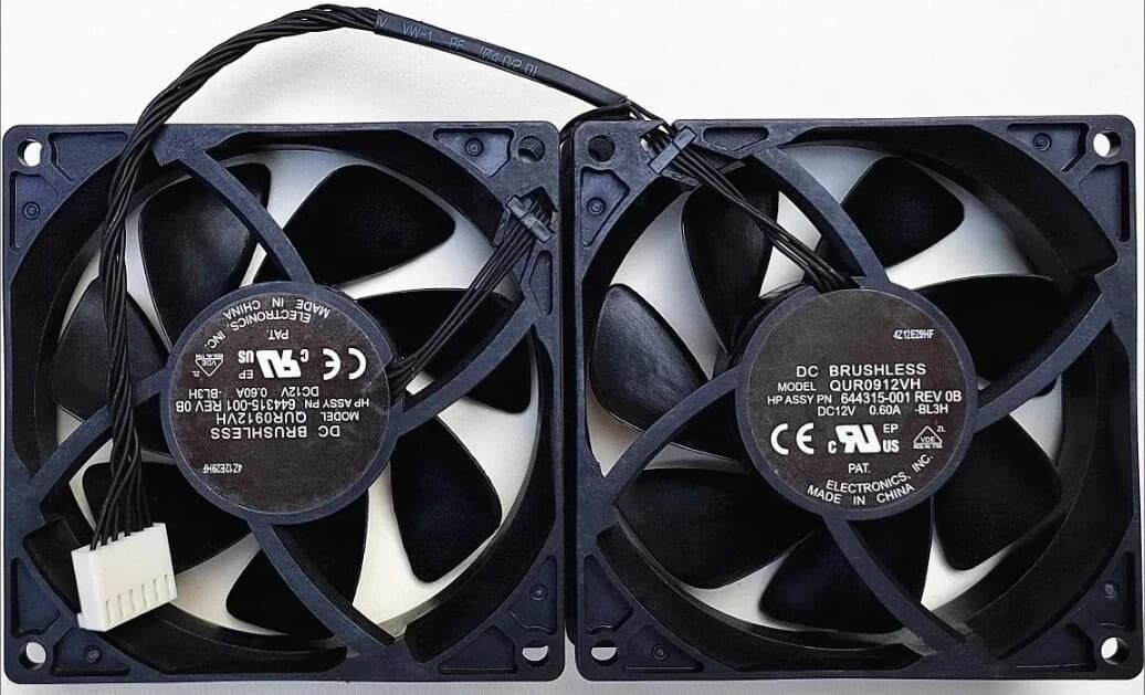 Workstation Z620 Z820 Z840 12VDC Dual Rear Fan FOR Delta QUR0912VH HP 644315-001