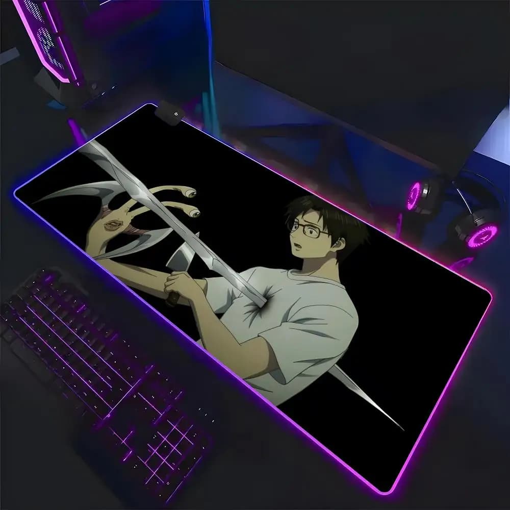 1pc Tappetino per mouse anime P-parasyte The Grey, grande, per gaming, con bordi rinforzati, spesso, per tastiera e scrivania