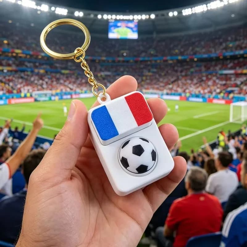 1-20 Pezzi Portachiavi Antistress a Forma di Pallone da Calcio con Pulsante a Scatto, Ciondolo Fidget per Tifosi di Calcio, Regalo Souvenir