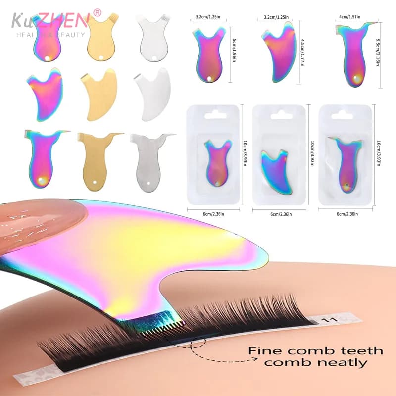 1 Brush for Eyelashes Reusable Stainless Steel, Eyelash Cleaning Combs, Lifting Tool and Permanent Eyelashes, Apply Handle for Extension Eyelashes