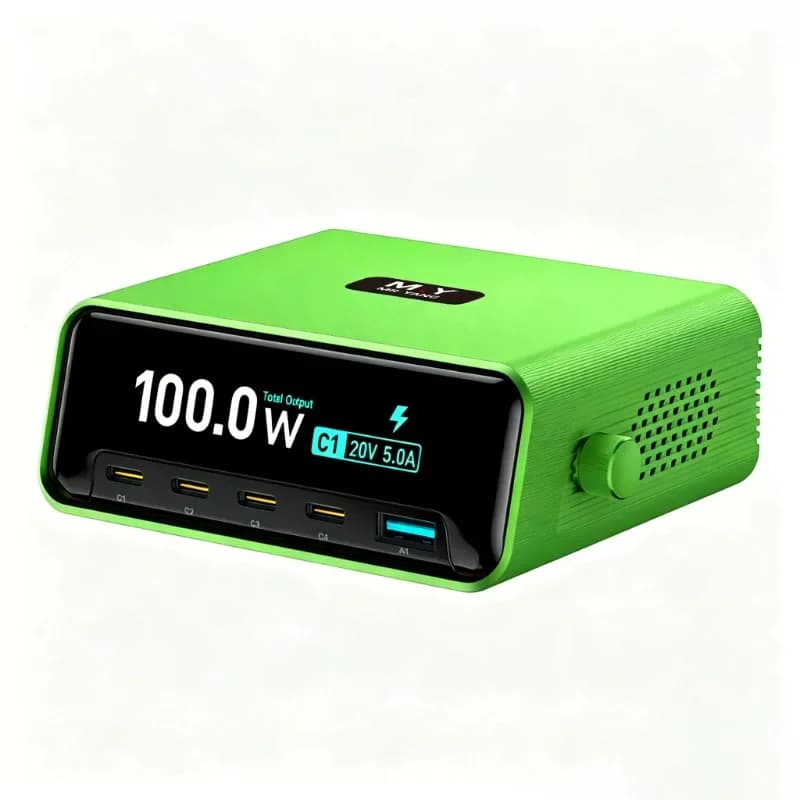 Stazione di Ricarica USB YCS M.Y C1 100W con 5 Porte PD a Ricarica Rapida e Display HD per Set di Strumenti di Riparazione Telefoni