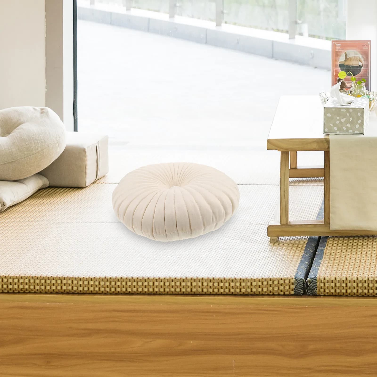 Cuscino Decorativo Rotondo a Forma di Zucca, Morbido Cuscino di Supporto Lombare per Pavimento, Divano, Davanzale, Decorazione Casa, Cuscini Rotondi per Divano