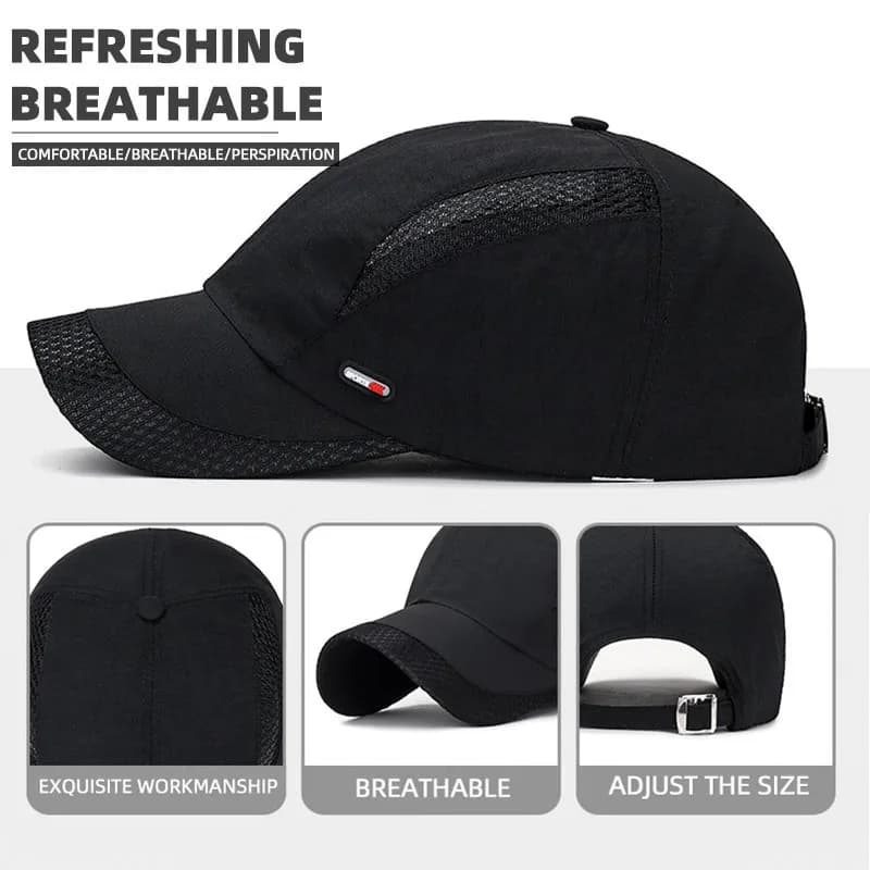 1PC Cappello di protezione solare Berretto da baseball in rete traspirante Cappello sportivo da corsa regolabile ad asciugatura rapida Cappello da camionista da esterno unisex