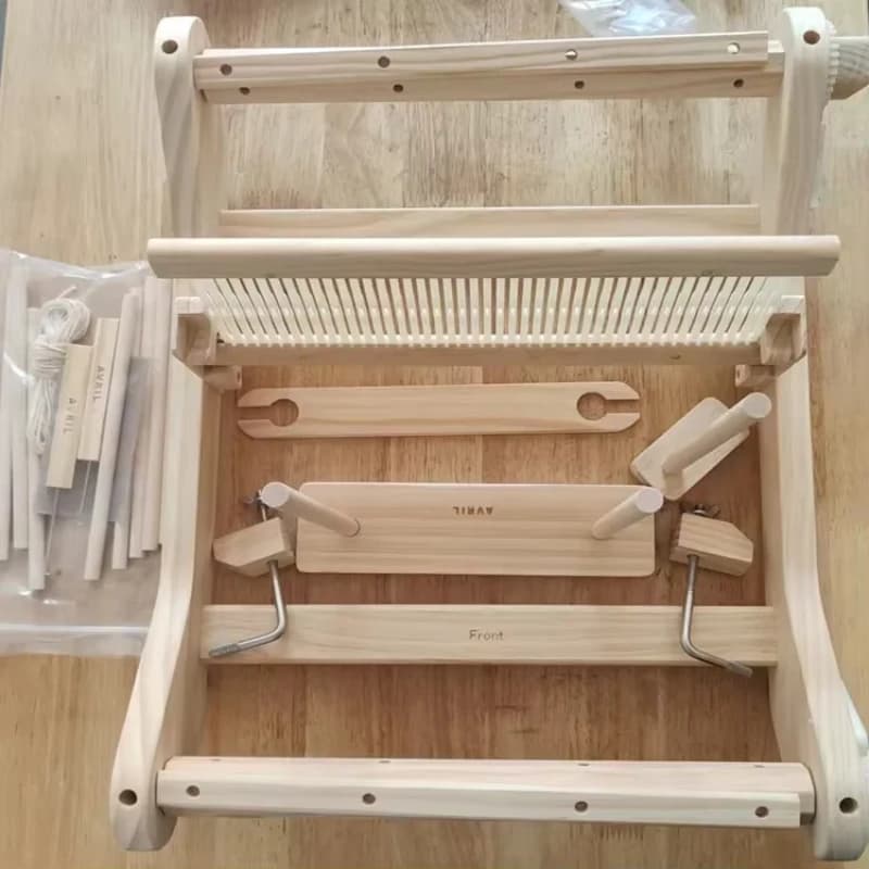 Multifunctional Wooden DIY Weaving Loom,Complete Handmade Craft Kit with Accessories for Wool Tapestry,Beginner Weaving Tool Set