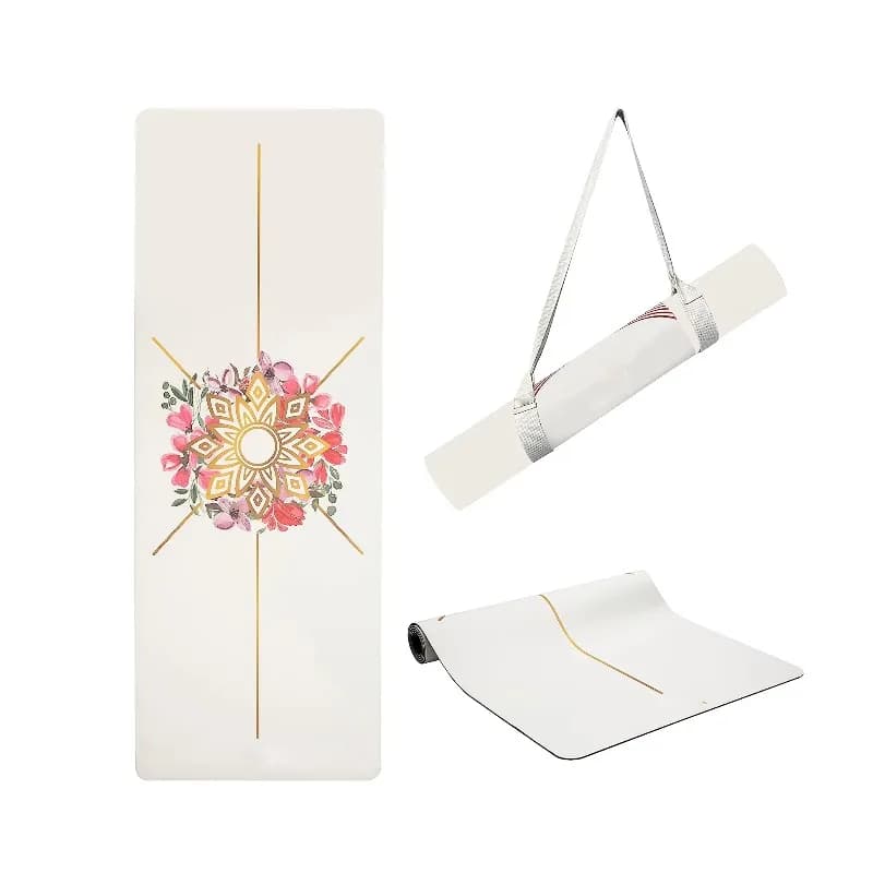 YTYIN Custom Printed Durable Robust Sports Exercise Rubber Anti-slip White Big Pu Yoga Mat Thailand