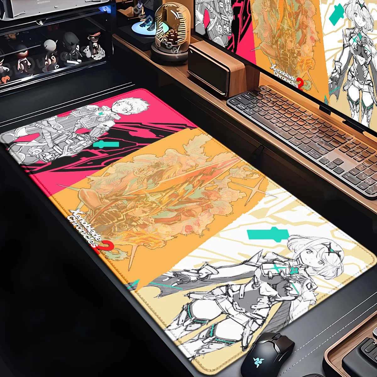 Tappetino per mouse grande Xenoblade Chronicles Tappeto da gioco Computer Accessori per ufficio Tappetini per mouse XXL Fondo antiscivolo Tastiera Mausepad