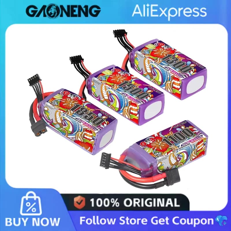 2 pezzi GNB 6S Lipo batteria 22.8V 1100/1300/1500/1850mAh 120C con XT60 per FPV Drone Quadcopter elicottero aereo RC batteria