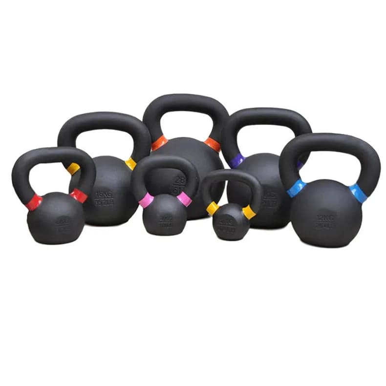 2026 High Quality Bodybuilding Cast Iron Powder Coated Strength Training Kettlebells For Home Gym Exercisespromote Sales