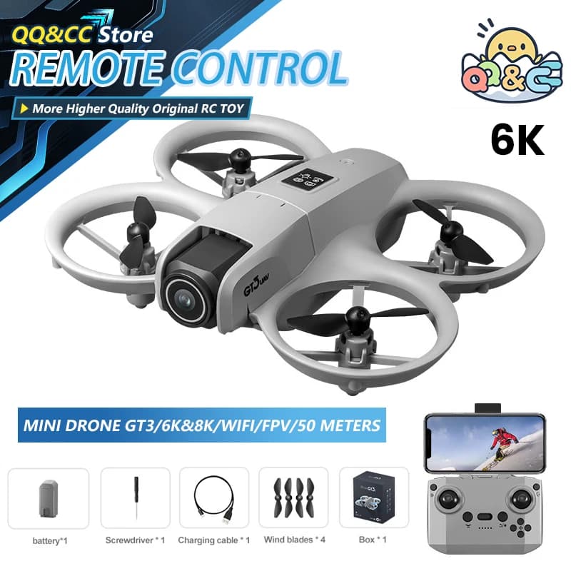 8K 6K Dron GT3 Mini Drone Wifi Fpv Droni Rc Quadcopter con fotocamera Hd Flusso ottico Evitamento ostacoli Aereo Giocattoli per bambini