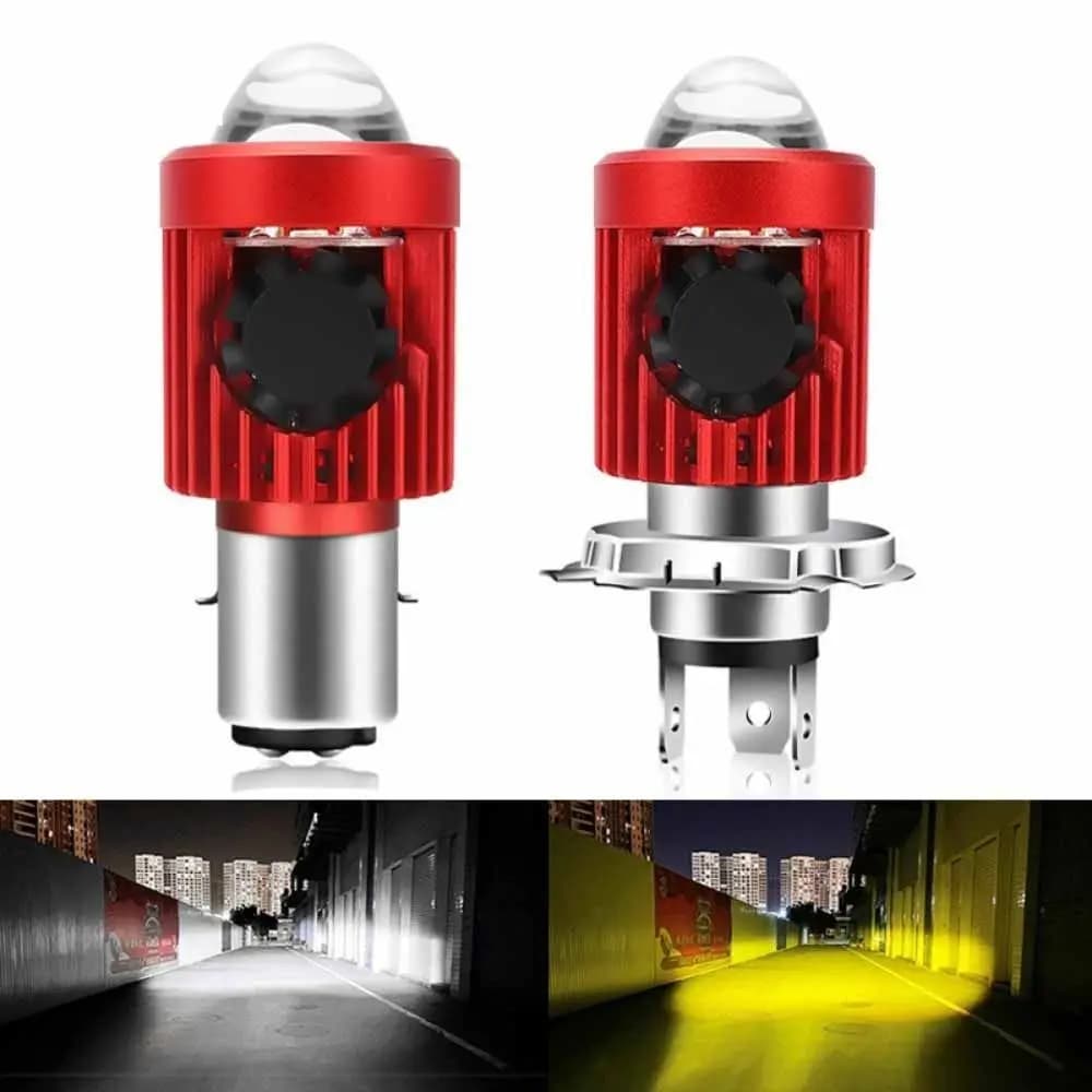 RA20D H4 Lampadina per fari a LED per moto Fascio abbagliante e anabbagliante con ventola DRL a doppio colore Impermeabile a doppio colore