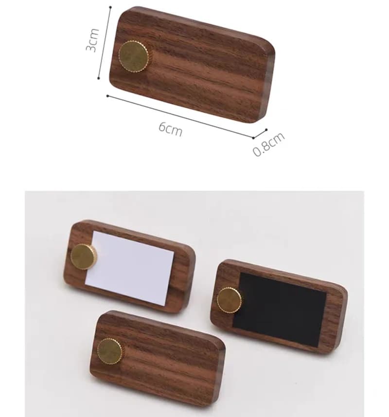 65x30mm Porta etichette piccolo in legno di noce Etichette Porta cartello da tavolo Espositore Porta cartellino del prezzo Porta carte di carta