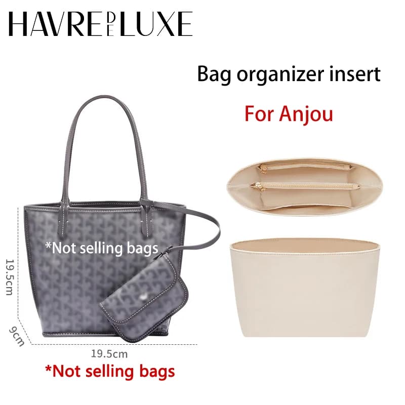 Organizer insert for Anjou bag, Durable and Fashionable Interior Accessories for Edit and Support Gift Bag
