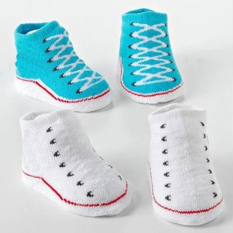 1 paio di calzini per bambini in cotone con suola in gomma antiscivolo calzini per bambini in cartone animato scarpe antiscivolo unisex per neonati stivali per bambini 0-12 mesi