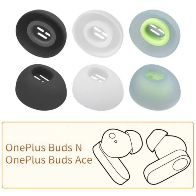 Cuscinetti auricolari di ricambio in silicone per auricolari wireless OnePlus Buds N, 3 paia (S/M/L)