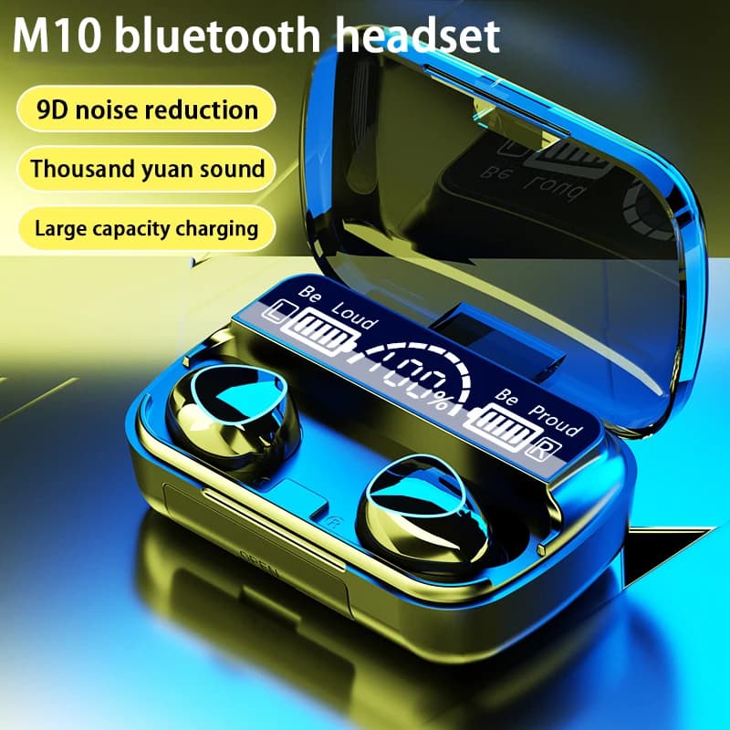 TWS M10 auricolare Bluetooth Wireless con scatola di ricarica per telefono microfono con cancellazione del rumore auricolari con Display a LED cuffie auricolari sportivi