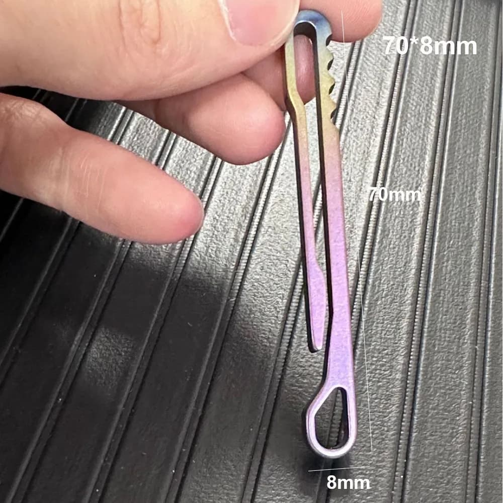 Lightweight Titanium Alloy Key Ring Quick Draw Grey Outdoor Belt Clip Keychain Multifunction Hanging Webbing Buckle
