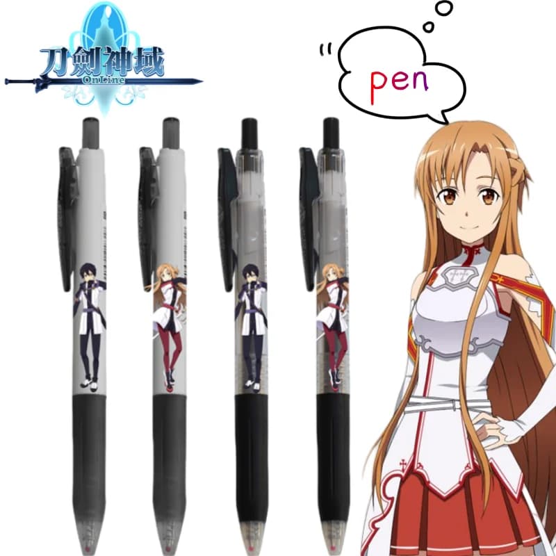 Spada Art Online Asuna penna gel creativa ad alto valore 0,5 mm nera liscia ad asciugatura rapida penna speciale all'ingrosso per esami studenteschi