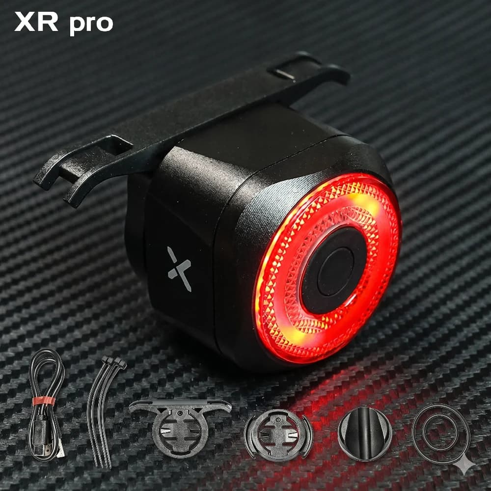 Luce Posteriore Intelligente XOSS XR Pro con Sensore di Frenata, Sincronizzazione di Squadra, in Lega di Alluminio, Impermeabile, Ricaricabile, LED per MTB e Ciclismo su Strada