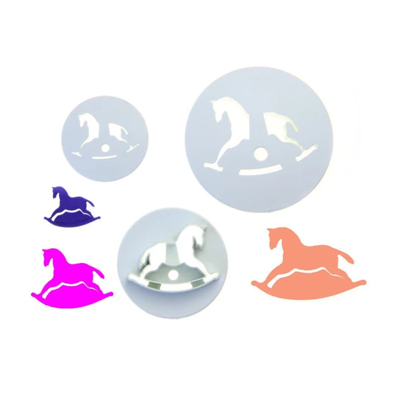 3Pcs Trojan Cookie Cutter Plastic Biscuit Baking Fruit Knife Kitchen Cake Mold Tools Embossing Printing