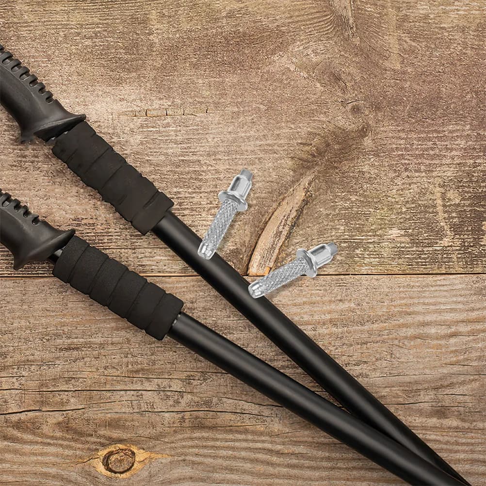 10Pcs Trekking Pole Replacement Tips Tungsten Steel Metal Hiking Walking Stick Accessories Heavy Duty Parts Tip Walking Stick