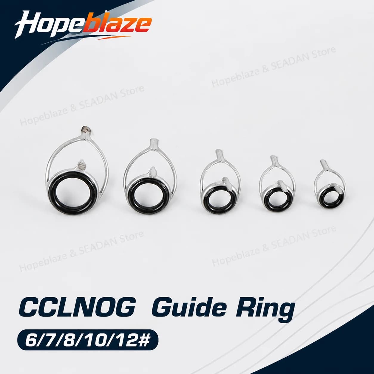 5PCS 6/7/8/10/12#Double Leg CCLNOG Rod Guide Ring Anti-rust Ceramic Insert Line Guide For FUJI DIY Fishing Rod Building