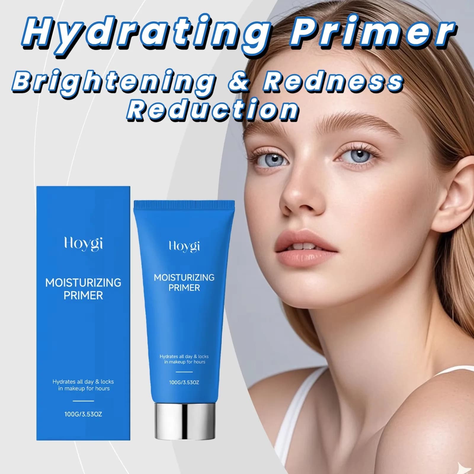 Primer viso idratante effetto gel con niacinamide e acido ialuronico, anti-accumulo, per tutti i tipi di pelle
