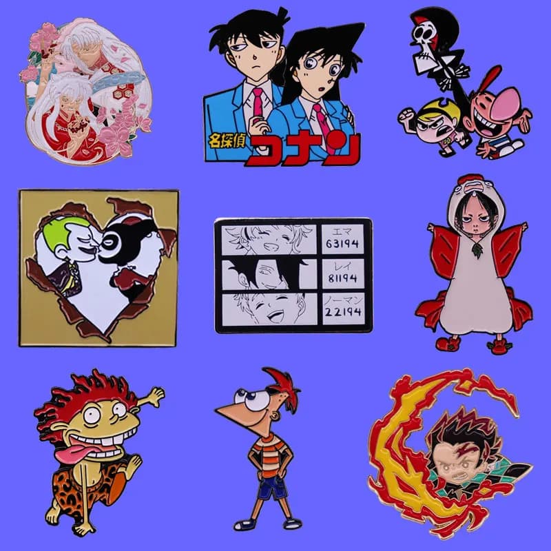 Divertente avventura cartone animato personaggio anime distintivo eroe anime spille smaltate zaino cappello spilla moda comico regalo accessori