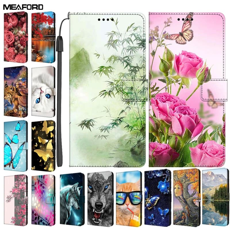 Leather Flip Covers For Xiaomi Poco X6 Pro / PocoX6 Cases Poco X4 Pro 5G Stand Wallet Book Card Covers For Xiaomi Poco M6Pro 4G