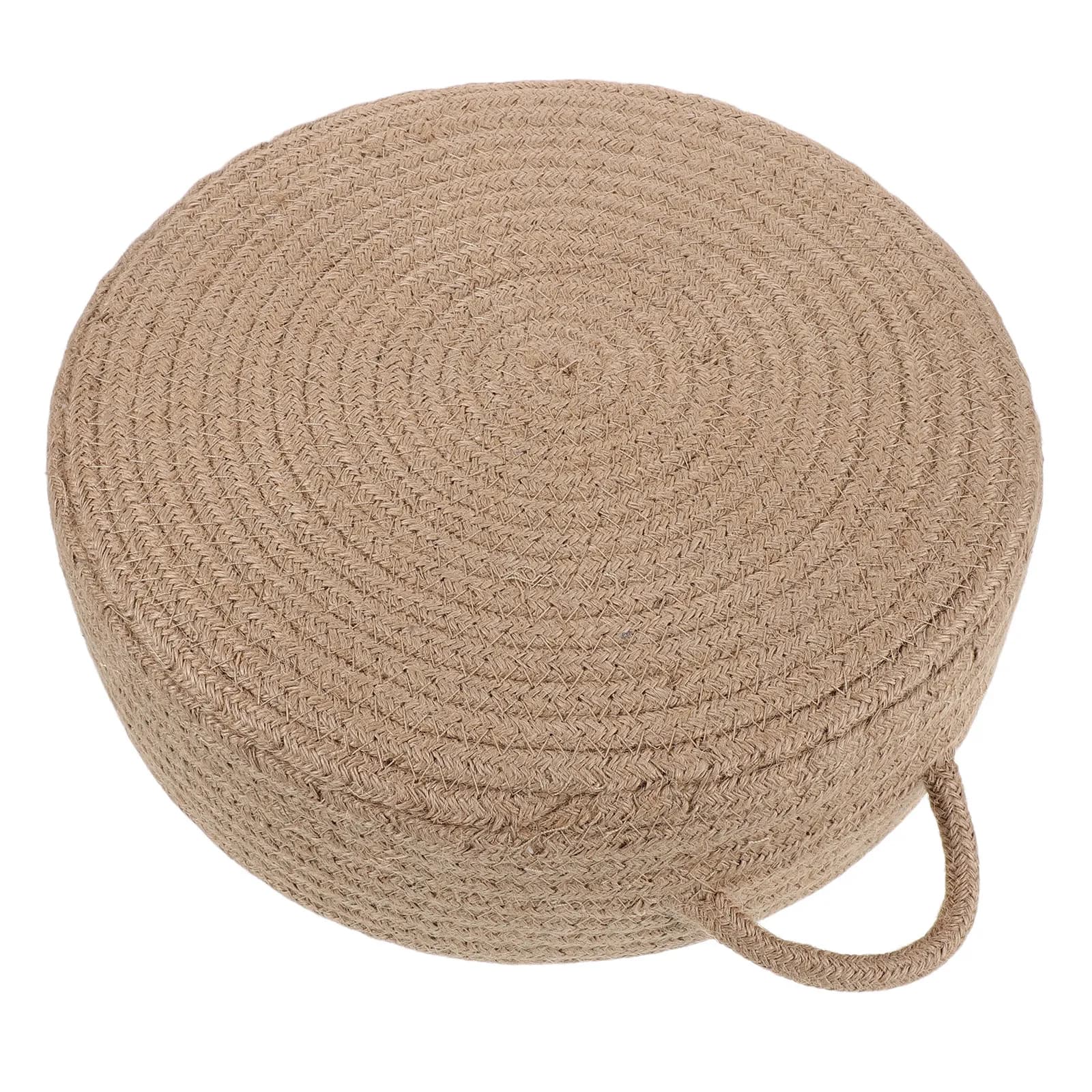 Tatami Floor Pillow Japanese Sitting Cushion Natural Jute Handwoven Meditation Mat for Tea Room