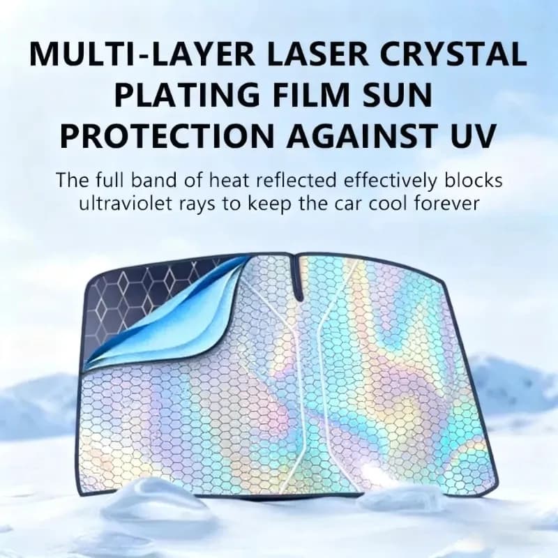 Parasole Pieghevole Rinforzato per Parabrezza Auto, Riflettente UV, Isolante Termico, Protezione Solare, Accessorio Auto Universale
