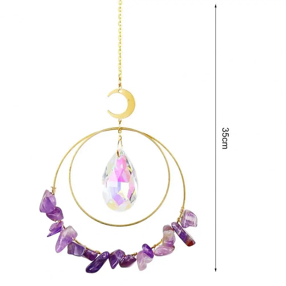 Wind Chinne Crystal Wind Chime Garden Wind Chime Stone Wind Chime Amethyst Sun Catcher Rainbow Pendant