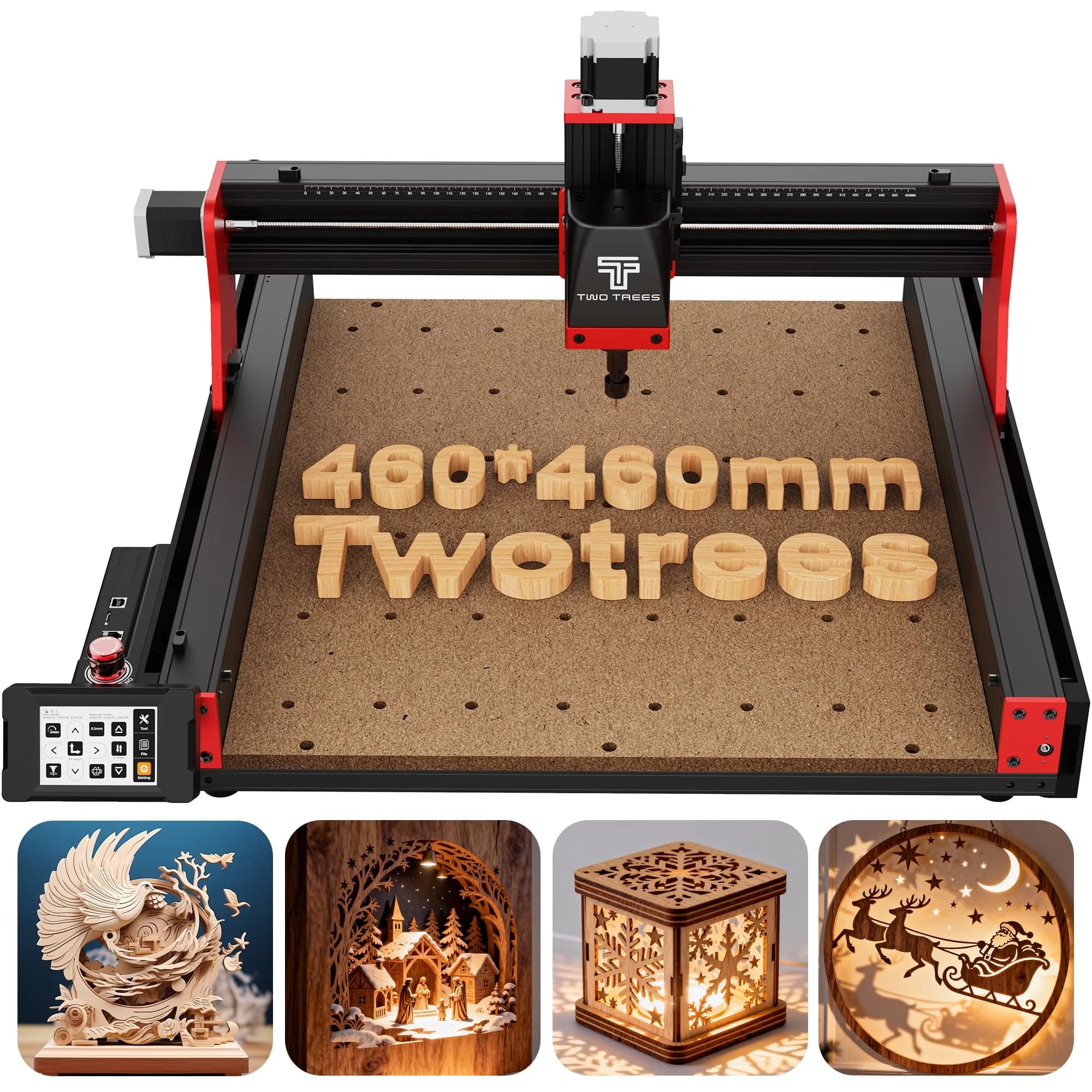 Macchina CNC TwoTrees TTC450 Pro a 4 assi per taglio metalli, router CNC e incisione laser su legno con controllo GRBL