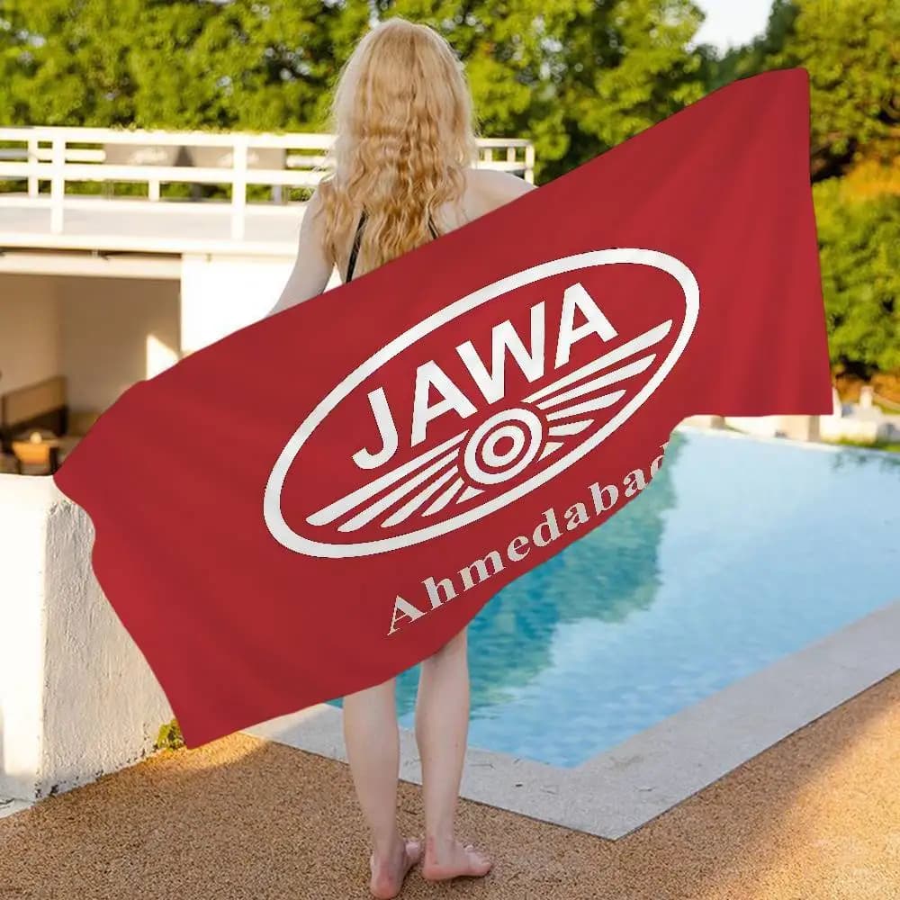 Asciugamano da Spiaggia con Logo Moto J-Jawa, Morbido e Assorbente, Regalo per Bambini, per Viaggi, Campeggio, Palestra