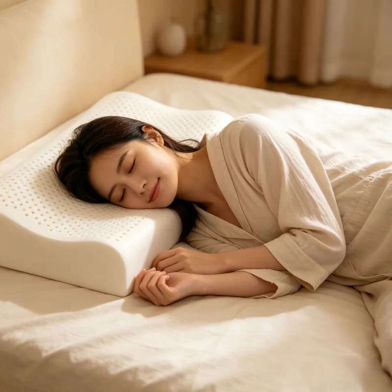 Cuscino in lattice naturale Cuscino in memory foam a rimbalzo lento Cuscino ergonomico per protezione cervicale Cuscino morbido e traspirante per dormire per adulti