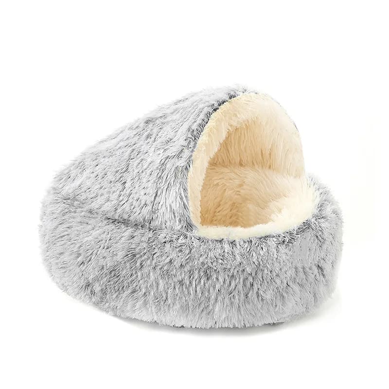 Nido per gatti semi-chiuso, cuccia a conchiglia per gatti, cuccia calda invernale, cuccia universale in peluche per tutte le stagioni, cuccia per cani
