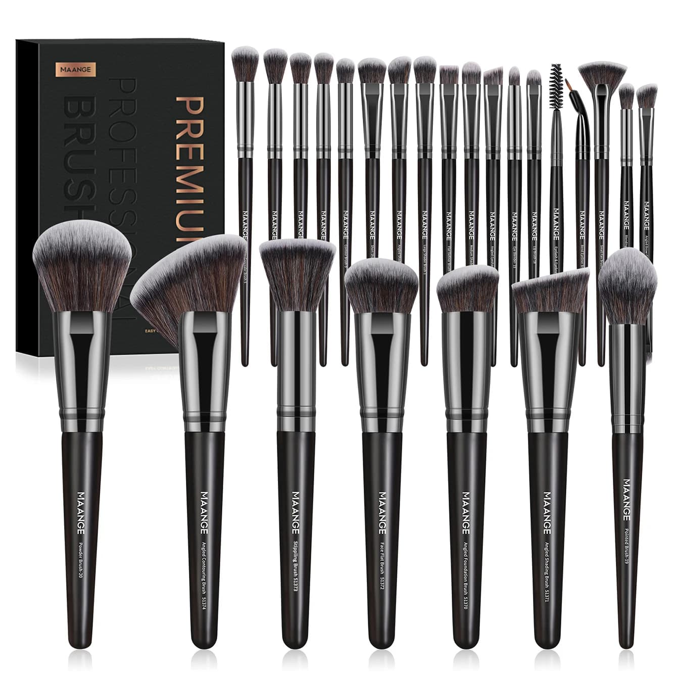 MAANGE 25 pieces professional gift kit brushes makeup face brushes beauty brushes for foundation hide shadow kit brushes contour